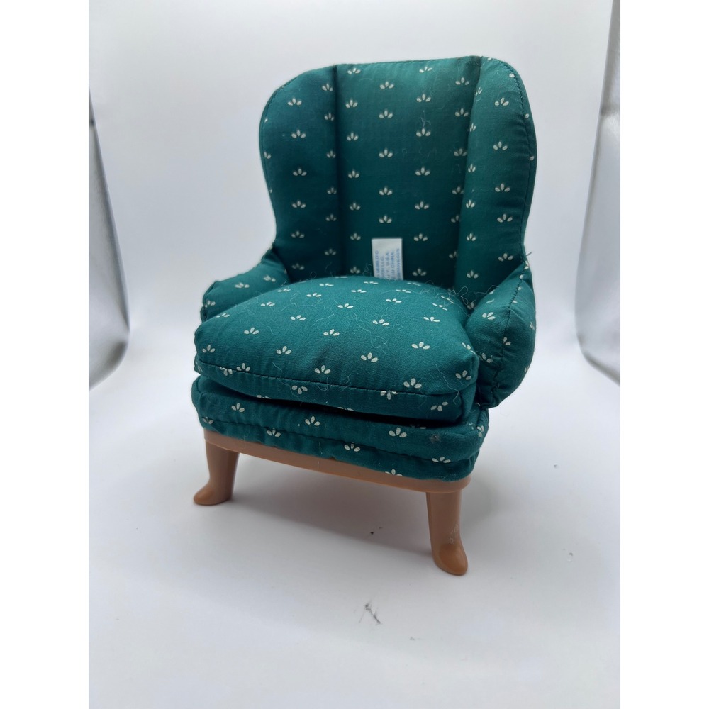 Vintage Eden Madeline's "Old House In Paris" Green Wingback Chair Doll Furniture